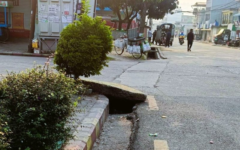 भैरब रोडमा वर्षायामअघि नै डुवानको चिन्ता: पानी निकास व्यवस्थापन सुधार गर्न स्थानीयको माग