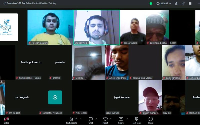सर्वोदयको कन्टेन्ट क्रिएसन सम्बन्धी १० दिने तालिम सम्पन्न