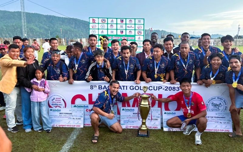 चित्लाङ एफसी लाई आठौँ बागमती गोल्डकपको उपाधि, फाइनलमा बागमती युथ क्लबमाथि ४–० को शानदार जित