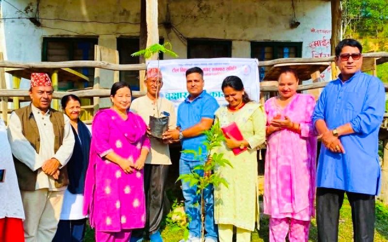 विश्व वातावरण दिवसको अवसरमा पाथीभरा मन्दिर क्षेत्रमा १०० भन्दा बढी फूलका बिरुवा रोपियो