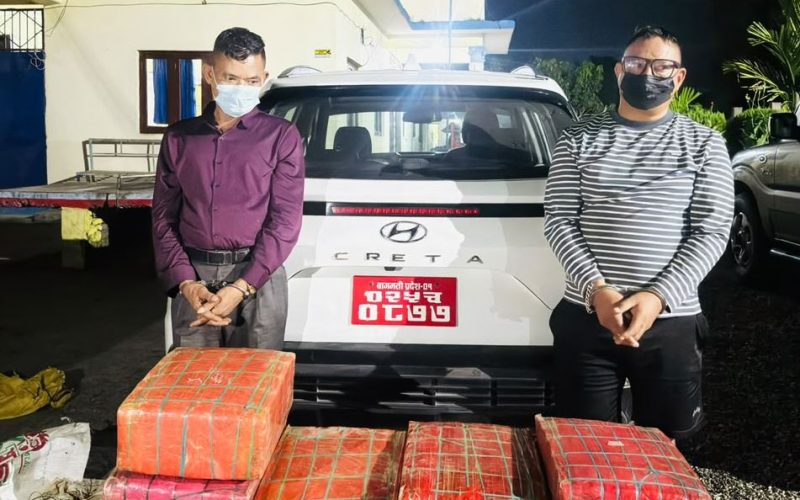 मकवानपुरको मनहरीमा १६२ किलो ७९४ ग्राम गाँजासहित दुई जना पक्राउ