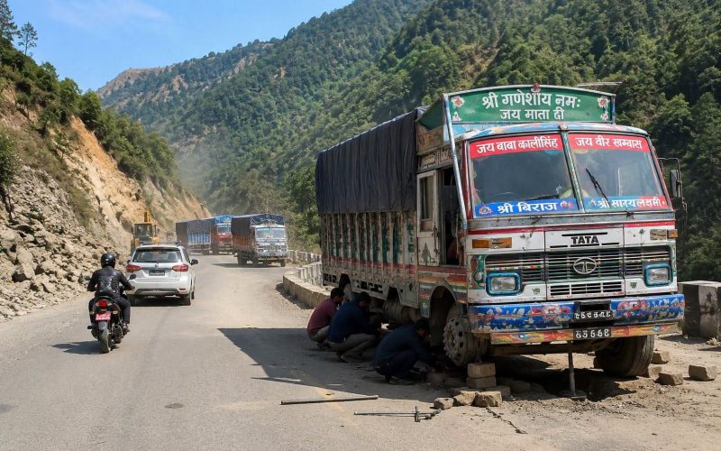 ट्रक बिग्रिएपछि अवरुद्ध हेटौंडा–भैंसे सडकखण्ड पुनः सञ्चालनमा